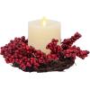 imageLuminara Red Berries Centerpiece Set with Ivory Flameless LED Candle 3quotx45quot Melt Top Unscented Real Wax Holiday Table Decoration