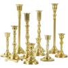 imageKoyal Wholesale Vintage Gold Mixed Taper Holders Set of 10 Mismatched Candlesticks Set Bohemian Decorative Candle SetGold