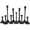 imageKoyal Wholesale Vintage Gold Mixed Taper Holders Set of 10 Mismatched Candlesticks Set Bohemian Decorative Candle SetMatte Black