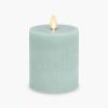 imageLuminara  Flameless LED Battery Operated Flickering Pillar Candles  Stone Grey  Pack of 13x45  Realistic Moving Flame Real Wax IndoorOutdoorFresh Mint