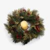 imageLuminara 18quot Holiday Wreath ampamp Centerpiece wRed Berries Ivory Melted Top Flameless LED Candle 3quot x 45quot Unscented Paraffin Wax Front Door Decor