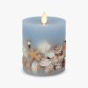imageLuminara Embedded Flameless LED Candle  Red Berry 35quot x 45quot  Moving Flame Pillar Battery Operated Timer Real Wax Unscented SafeChambray
