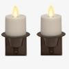 imageLuminara Flameless Candle Bronze Nightlight with Motion Sensor  Set of 2  Plugin Night LED Light with Patented RealFlame Effect Technology  Safe for Kids and Pets  Auto Dusk to Dawn