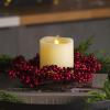 imageLuminara Red Berries Centerpiece Set with Ivory Flameless LED Candle 3quotx45quot Melt Top Unscented Real Wax Holiday Table Decoration