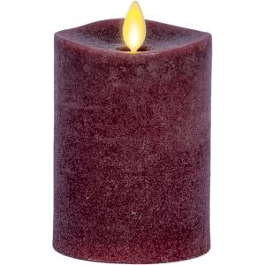 imageLuminara  Flameless LED Battery Operated Flickering Pillar Candles  Stone Grey  Pack of 13x45  Realistic Moving Flame Real Wax IndoorOutdoorRaisin