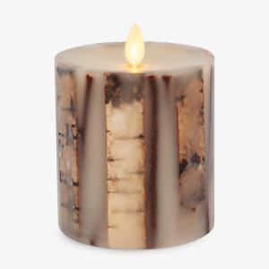 imageLuminara Embedded Birch Twigs Flameless LED Candle 35quot x 65quot Moving Flame Real Wax Unscented Battery Operated Decorative Home Lighting Safe35 x 45