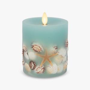 imageLuminara Embedded Flameless LED Candle  Red Berry 35quot x 45quot  Moving Flame Pillar Battery Operated Timer Real Wax Unscented SafeTeal