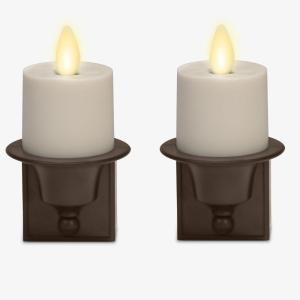 imageLuminara Flameless Candle Bronze Nightlight with Motion Sensor  Set of 2  Plugin Night LED Light with Patented RealFlame Effect Technology  Safe for Kids and Pets  Auto Dusk to Dawn