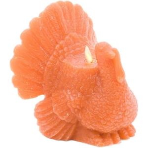 imageLuminara Flameless Fall Harvest Decor  Turkey Figural LED Candle Natural Color Adobe 53quot x 75quot Real Wax Moving Flame Battery Operated wTimerOrange Turkey