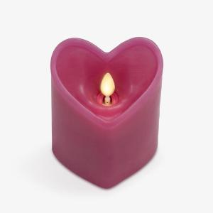 imageLuminara Raspberry Sorbet Heart Shaped Pillar Candle  Flickering RealFlame Technology  Remote Ready  Romantic Valentines Collection  35quot x45quotRaspberry Sorbet