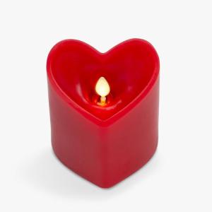 imageLuminara Raspberry Sorbet Heart Shaped Pillar Candle  Flickering RealFlame Technology  Remote Ready  Romantic Valentines Collection  35quot x45quotTrue Red