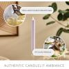 imageLuminara  Flameless Battery Operated Taper Candle  Irish Cream  Pack of 11x95  LED Flickering Flame  Realistic Safe for Home Kids and PetsGentle Lavender