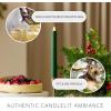 imageLuminara  Flameless Battery Operated Taper Candle  Irish Cream  Pack of 11x95  LED Flickering Flame  Realistic Safe for Home Kids and PetsHoliday Green