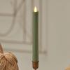 imageLuminara  Flameless Battery Operated Taper Candle  Irish Cream  Pack of 11x95  LED Flickering Flame  Realistic Safe for Home Kids and PetsLoden Green