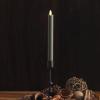 imageLuminara  Flameless Battery Operated Taper Candle  Irish Cream  Pack of 11x95  LED Flickering Flame  Realistic Safe for Home Kids and PetsStone Grey