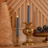 imageLuminara  Flameless Battery Operated Taper Candle  Mellow Peach  Pack of 21x975  LED Flickering Flame  Realistic Safe for Home Kids and PetsBlue