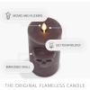 imageLuminara Chalky Skull LED Candle Dark Chocolate Moving Flame Gothic Halloween Decor Battery Operated Flameless Unscented Wax Timer IndoorChocolate Torte
