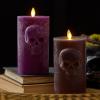 imageLuminara Chalky Skull LED Candle Dark Chocolate Moving Flame Gothic Halloween Decor Battery Operated Flameless Unscented Wax Timer IndoorChocolate Torte