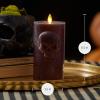 imageLuminara Chalky Skull LED Candle Dark Chocolate Moving Flame Gothic Halloween Decor Battery Operated Flameless Unscented Wax Timer IndoorChocolate Torte