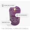 imageLuminara Chalky Skull LED Candle Dark Chocolate Moving Flame Gothic Halloween Decor Battery Operated Flameless Unscented Wax Timer IndoorImperial Purple