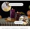 imageLuminara Chalky Skull LED Candle Dark Chocolate Moving Flame Gothic Halloween Decor Battery Operated Flameless Unscented Wax Timer IndoorImperial Purple
