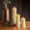 imageLuminara Classic Slim Flameless LED Candle Burgundy 2quot x 425quot Battery Operated Moving Flame Pillar wTimer Safe Realistic Wax Candle Home DecorIvory