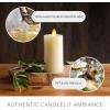 imageLuminara Classic Slim Flameless LED Candle Burgundy 2quot x 425quot Battery Operated Moving Flame Pillar wTimer Safe Realistic Wax Candle Home DecorIvory