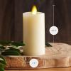 imageLuminara Classic Slim Flameless LED Candle Burgundy 2quot x 425quot Battery Operated Moving Flame Pillar wTimer Safe Realistic Wax Candle Home DecorIvory