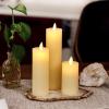 imageLuminara Classic Slim Flameless LED Candle Burgundy 2quot x 425quot Battery Operated Moving Flame Pillar wTimer Safe Realistic Wax Candle Home DecorIvory