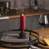 imageLuminara Classic Slim Flameless LED Candle Burgundy 2quot x 425quot Battery Operated Moving Flame Pillar wTimer Safe Realistic Wax Candle Home DecorRed