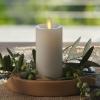 imageLuminara Classic Slim Flameless LED Candle Burgundy 2quot x 425quot Battery Operated Moving Flame Pillar wTimer Safe Realistic Wax Candle Home DecorWhite