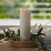 imageLuminara Classic Slim Flameless LED Candle Burgundy 2quot x 425quot Battery Operated Moving Flame Pillar wTimer Safe Realistic Wax Candle Home DecorWhite