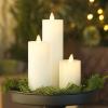 imageLuminara Classic Slim Flameless LED Candle Burgundy 2quot x 425quot Battery Operated Moving Flame Pillar wTimer Safe Realistic Wax Candle Home DecorWhite