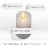 imageLuminara Classic Slim Flameless LED Candle Burgundy 2quot x 425quot Battery Operated Moving Flame Pillar wTimer Safe Realistic Wax Candle Home DecorWhite