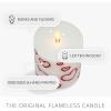imageLuminara Debossed Hearts Pillar Candle Metallic Magenta  Patented Flickering Flameless Technology  Valentines Day Collection  Remote Ready  45quotPearl Ivory Red Metallic