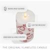 imageLuminara Debossed Hearts Pillar Candle Metallic Magenta  Patented Flickering Flameless Technology  Valentines Day Collection  Remote Ready  45quotPearl Ivory Magenta Metallic