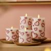 imageLuminara Debossed Hearts Pillar Candle Metallic Magenta  Patented Flickering Flameless Technology  Valentines Day Collection  Remote Ready  45quotPearl Ivory Magenta Metallic