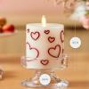 imageLuminara Debossed Hearts Pillar Candle Metallic Magenta  Patented Flickering Flameless Technology  Valentines Day Collection  Remote Ready  45quotPearl Ivory Red Metallic