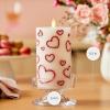 imageLuminara Debossed Hearts Pillar Candle Metallic Magenta  Patented Flickering Flameless Technology  Valentines Day Collection  Remote Ready  45quotPearl Ivory Magenta Metallic