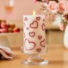 imageLuminara Debossed Hearts Pillar Candle Metallic Magenta  Patented Flickering Flameless Technology  Valentines Day Collection  Remote Ready  45quotPearl Ivory Magenta Metallic
