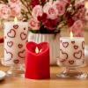 imageLuminara Debossed Hearts Pillar Candle Metallic Magenta  Patented Flickering Flameless Technology  Valentines Day Collection  Remote Ready  45quotPearl Ivory Red Metallic