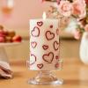 imageLuminara Debossed Hearts Pillar Candle Metallic Magenta  Patented Flickering Flameless Technology  Valentines Day Collection  Remote Ready  45quotPearl Ivory Red Metallic