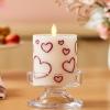 imageLuminara Debossed Hearts Pillar Candle Metallic Magenta  Patented Flickering Flameless Technology  Valentines Day Collection  Remote Ready  45quotPearl Ivory Magenta Metallic