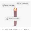 imageLuminara Flameless Candle Taper 1quot x 95quot Melted Top Real Wax Unscented Remote Ready Timer Blooming Mauve