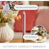 imageLuminara Flameless Candle Taper 1quot x 95quot Melted Top Real Wax Unscented Remote Ready Timer Blooming Mauve