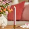 imageLuminara Flameless Candle Taper 1quot x 95quot Melted Top Real Wax Unscented Remote Ready Timer Blooming Mauve