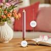 imageLuminara Flameless Candle Taper 1quot x 95quot Melted Top Real Wax Unscented Remote Ready Timer Blooming Mauve