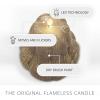 imageLuminara Flameless Fall Harvest Decor  Gourd Figural LED Candle Orange Natural Color 53quot x 75quot Real Wax Moving Flame Battery Operated wTimer