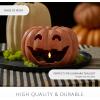 imageLuminara JackoLantern Pumpkin Tealight Holder  Orange 10quot x 675quot  Halloween Dry Brush Resin Fall Home Autumn Harvest Festival Party Decor998437