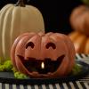 imageLuminara JackoLantern Pumpkin Tealight Holder  Orange 10quot x 675quot  Halloween Dry Brush Resin Fall Home Autumn Harvest Festival Party Decor998437